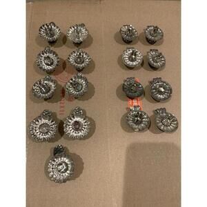 17- Vintage Silver Metal Pinecone Christmas Tree Clip-On Candle Holders Lot